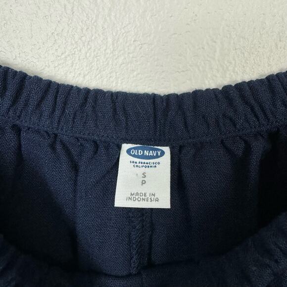 Old Navy | NWT Off the Shoulder Ruffle Navy Blue Linen Blend Shift Dress - Picture 8 of 9